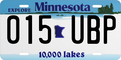 MN license plate 015UBP