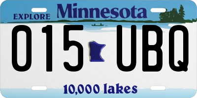 MN license plate 015UBQ