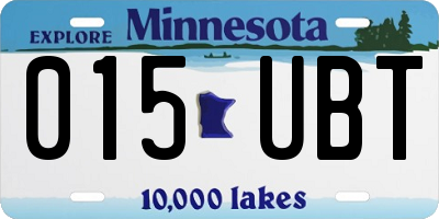 MN license plate 015UBT