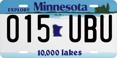 MN license plate 015UBU