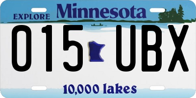MN license plate 015UBX