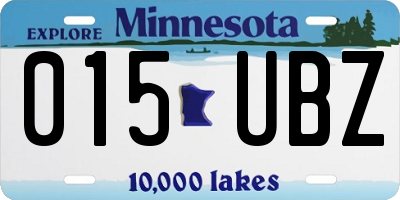 MN license plate 015UBZ