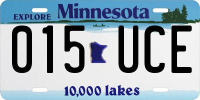 MN license plate 015UCE