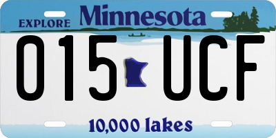MN license plate 015UCF