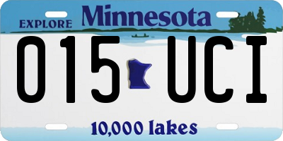 MN license plate 015UCI