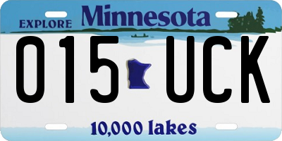 MN license plate 015UCK