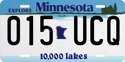 MN license plate 015UCQ