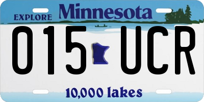 MN license plate 015UCR