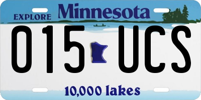 MN license plate 015UCS