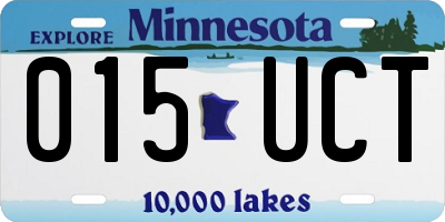 MN license plate 015UCT