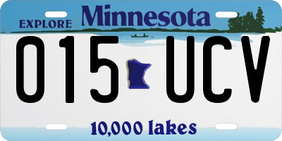 MN license plate 015UCV