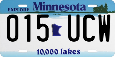 MN license plate 015UCW