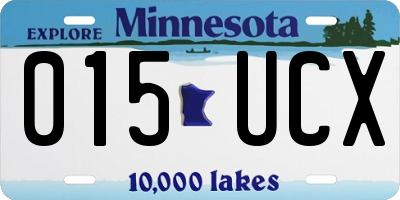 MN license plate 015UCX