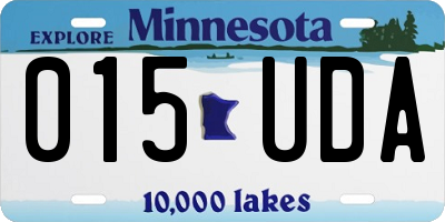 MN license plate 015UDA