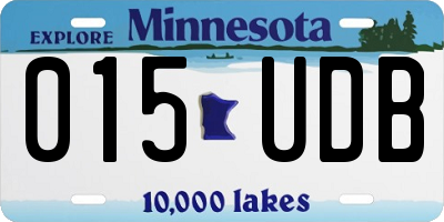 MN license plate 015UDB