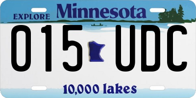MN license plate 015UDC