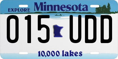 MN license plate 015UDD