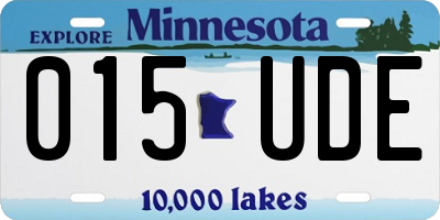 MN license plate 015UDE
