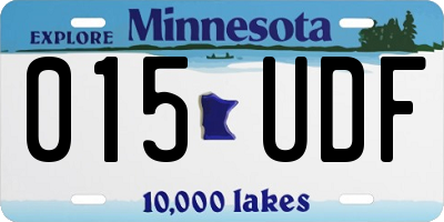 MN license plate 015UDF