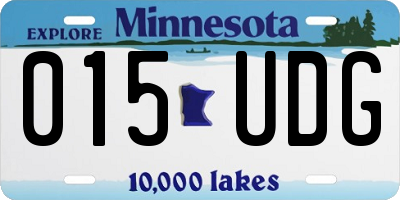 MN license plate 015UDG