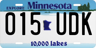 MN license plate 015UDK