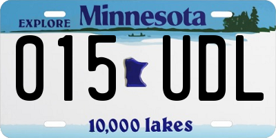 MN license plate 015UDL