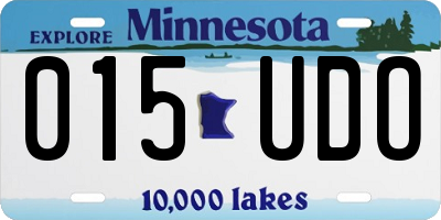 MN license plate 015UDO