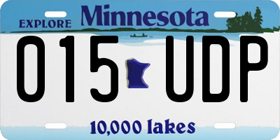 MN license plate 015UDP