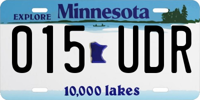 MN license plate 015UDR