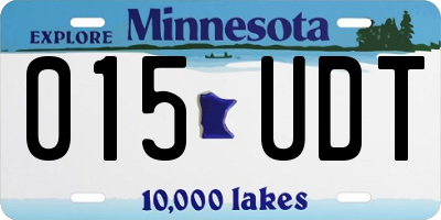 MN license plate 015UDT