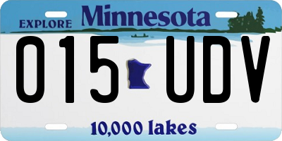 MN license plate 015UDV