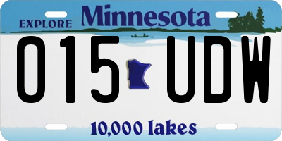 MN license plate 015UDW