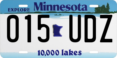 MN license plate 015UDZ