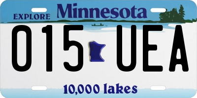 MN license plate 015UEA