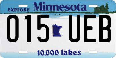 MN license plate 015UEB