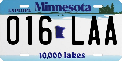 MN license plate 016LAA