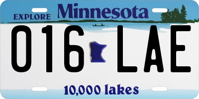 MN license plate 016LAE