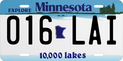 MN license plate 016LAI