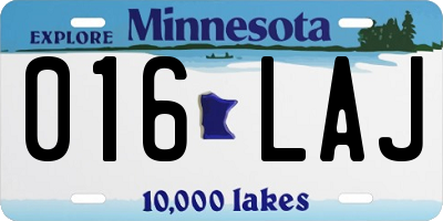 MN license plate 016LAJ