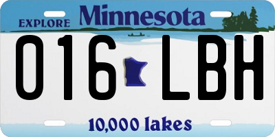 MN license plate 016LBH