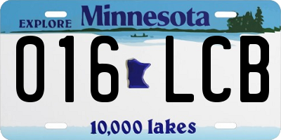 MN license plate 016LCB