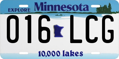 MN license plate 016LCG