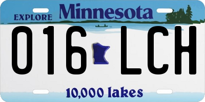 MN license plate 016LCH