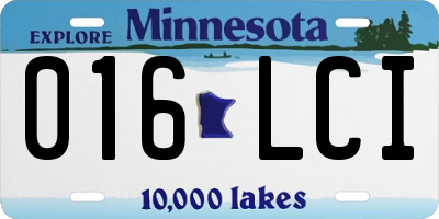 MN license plate 016LCI