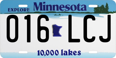 MN license plate 016LCJ