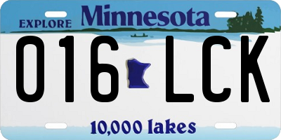 MN license plate 016LCK