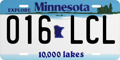 MN license plate 016LCL