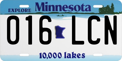 MN license plate 016LCN
