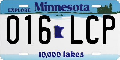 MN license plate 016LCP