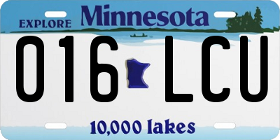MN license plate 016LCU